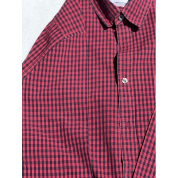 Lacoste Mens Regular Fit Red & Black Checkered Button-Down Shirt Size FR 40 US M - Picture 8 of 8